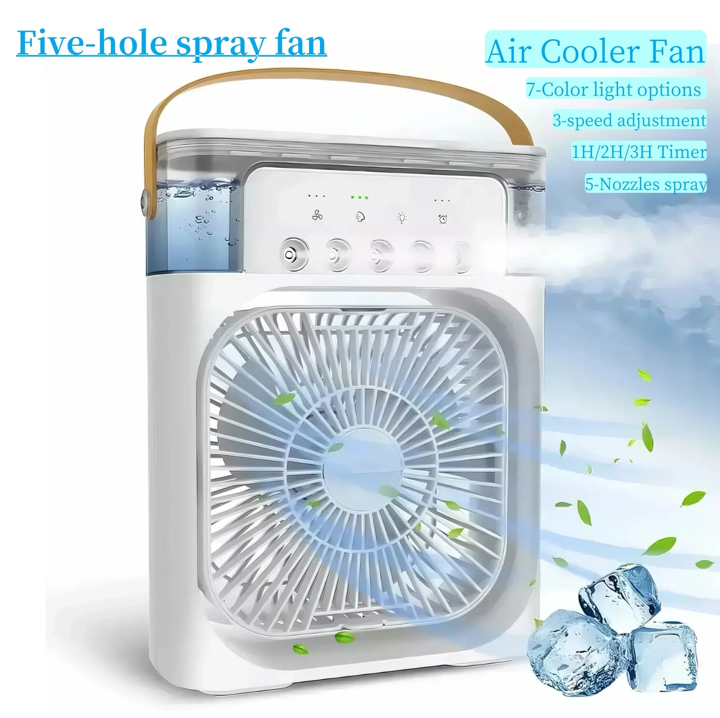 Portable Fan Air Conditioners USB Electric Fan Air Cooler LED Night Light Water Mist Fun 3 in 1 Air Humidifier for Home