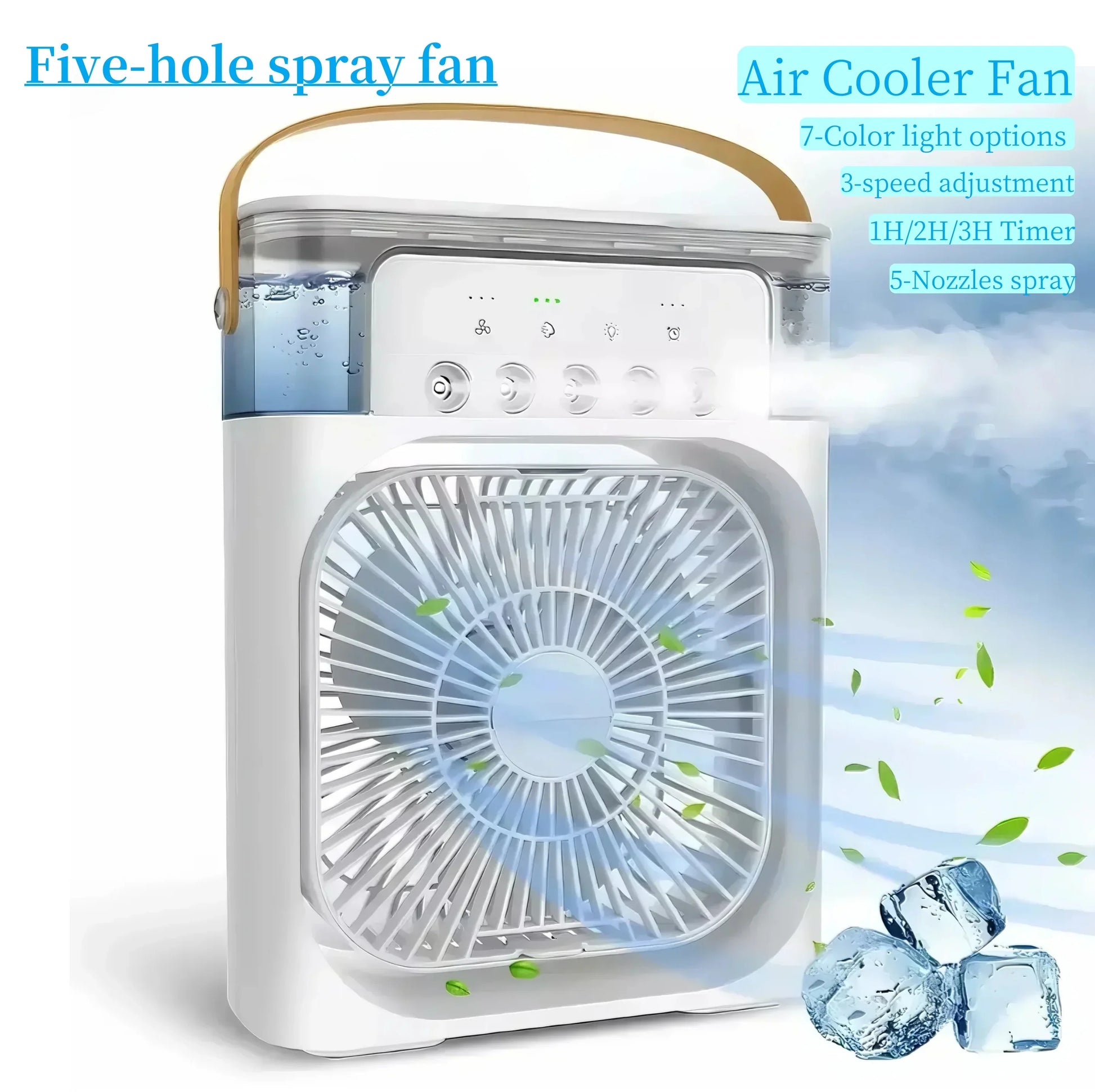 Portable Fan Air Conditioners USB Electric Fan Air Cooler LED Night Light Water Mist Fun 3 in 1 Air Humidifier for Home